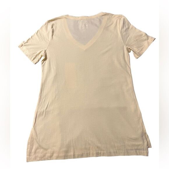 Pastel Yellow Essential V-neck Tee T-Shirt Short Sleeve Size Small - Picture 2 of 4